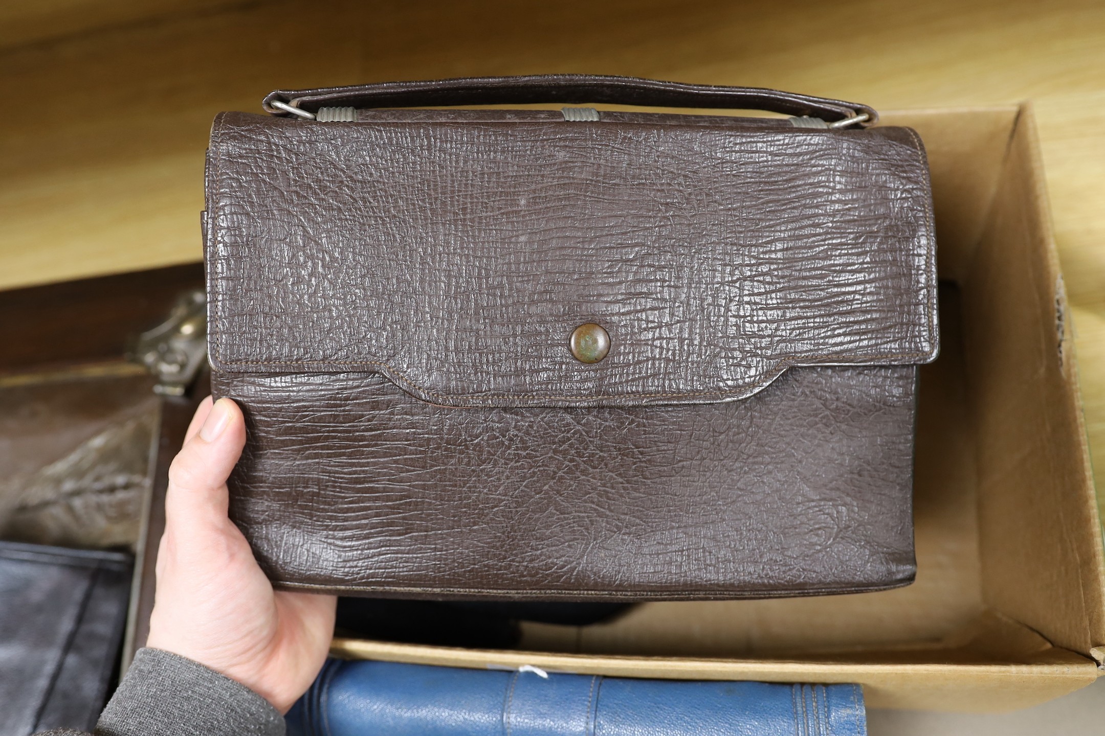 Vintage bags: a collection of eight leather bags from the 1930’s and 40’s, each with unusual design features specific to that era